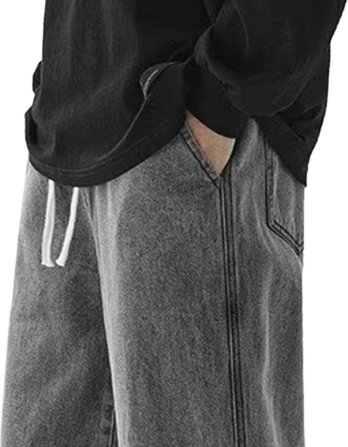 Джинсы свободные, серые, Baggy Jean Joggers — фото 3
