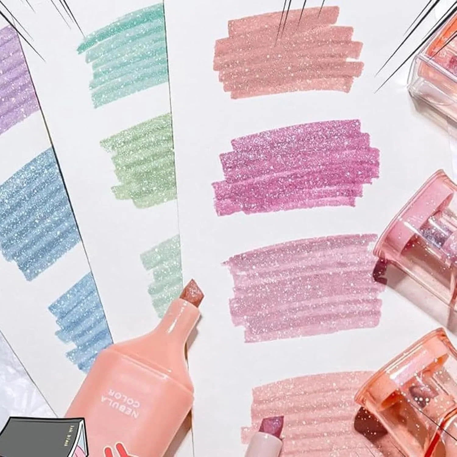 Хайлайтер-маркер с блестками Glitter Highlighter, 1 шт., 11.4 см — фото 2