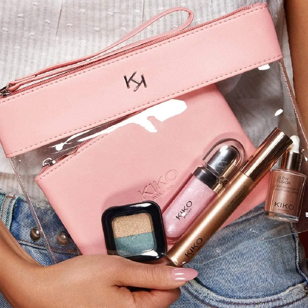 Прозрачный косметический кейс KIKO Milano | Прозрачный косметический кейс с внутренним чехлом, 003 Pink — фото 3