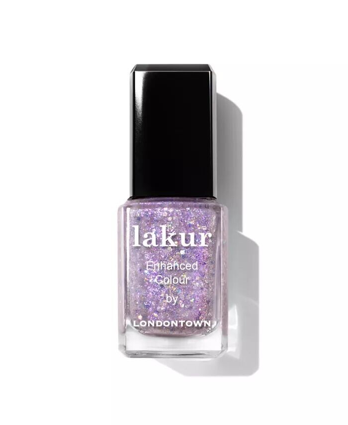 

Лак для ногтей Lakur Enhanced Color, 0,4 унции Londontown, цвет Grape Fizz (holographic purple glitter, pearl, and multicolor confetti)