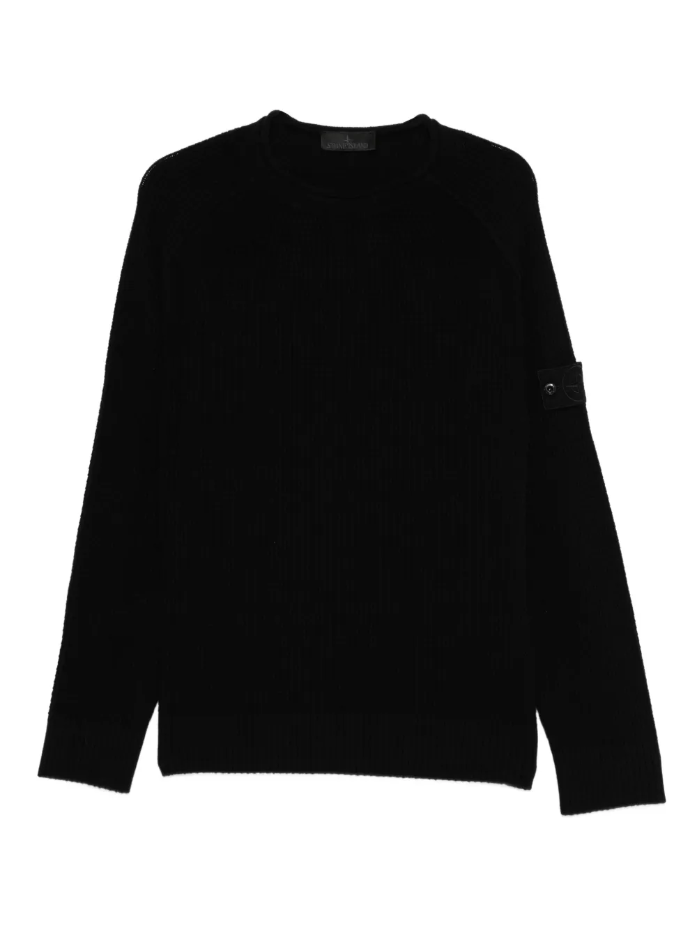 

Толстовка с круглым вырезом в рубчик Stone Island, черный
