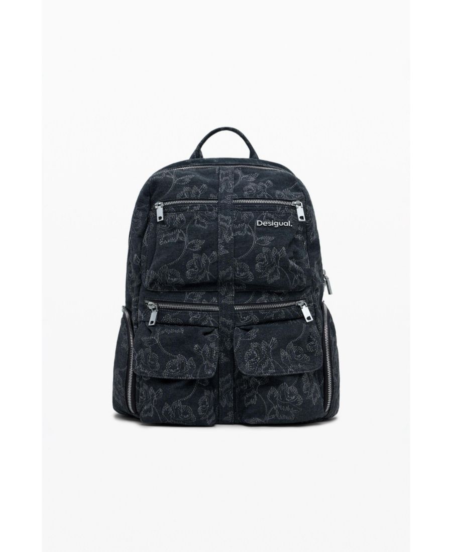 

Большой женский джинсовый рюкзак с вышивкой Desigual, Black