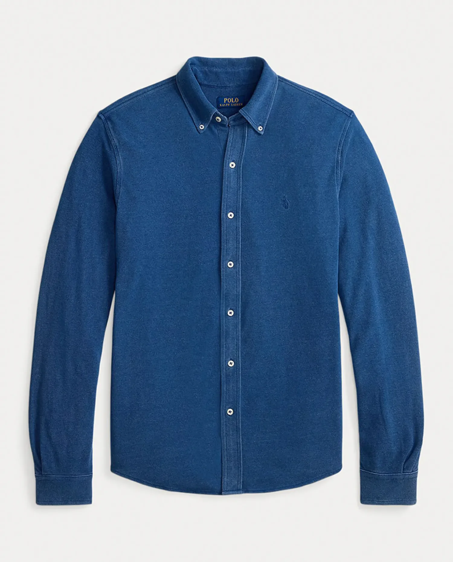 Polo Ralph Lauren Мужская рубашка из ультралегкого пике индиго — фото 4