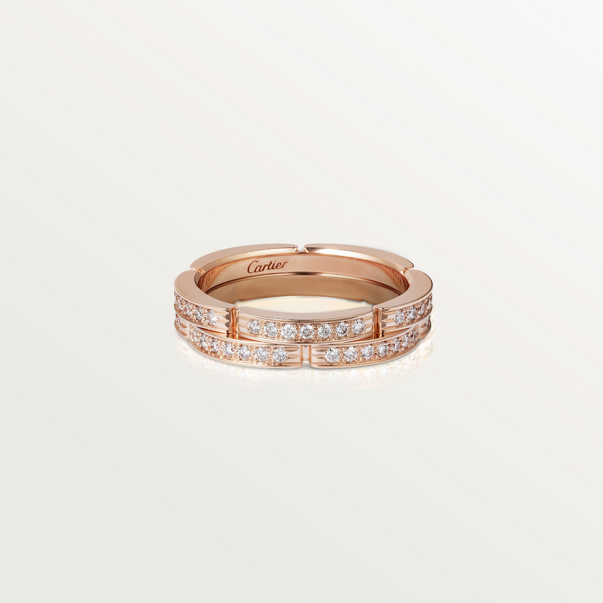 

Обручальное кольцо Cartier Alliance Maillon Panthère, deux rangs, semi-pavée, розовое золото