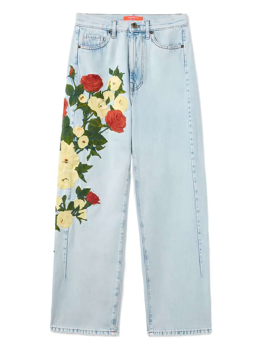 

Джинсы Barrel с цветочной вышивкой La Doublej, синий