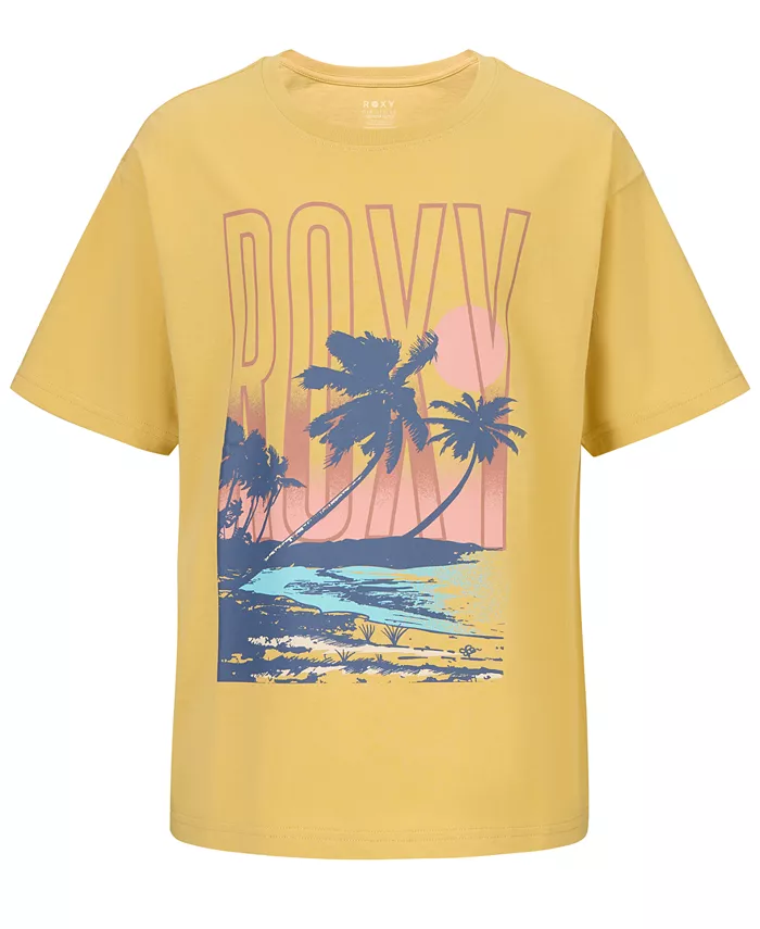 

Девушки 7-16 Sunsetter Оверсайз Футболка с Коротким Рукавом Roxy, золото