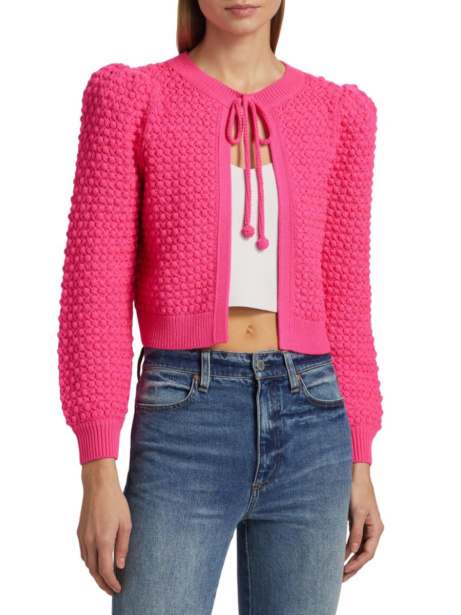 

Кардиган Китти Попкорн Alice + Olivia, цвет Wild Pink