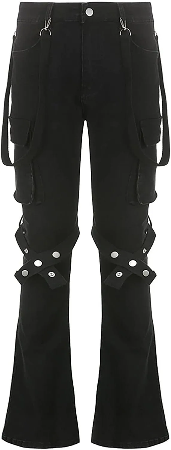 Джинсы женские trendy street casual high waist cargo cropped — фото 2