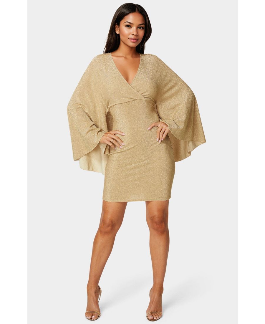 

Женское платье-накидка с глубоким вырезом Bebe, Gold