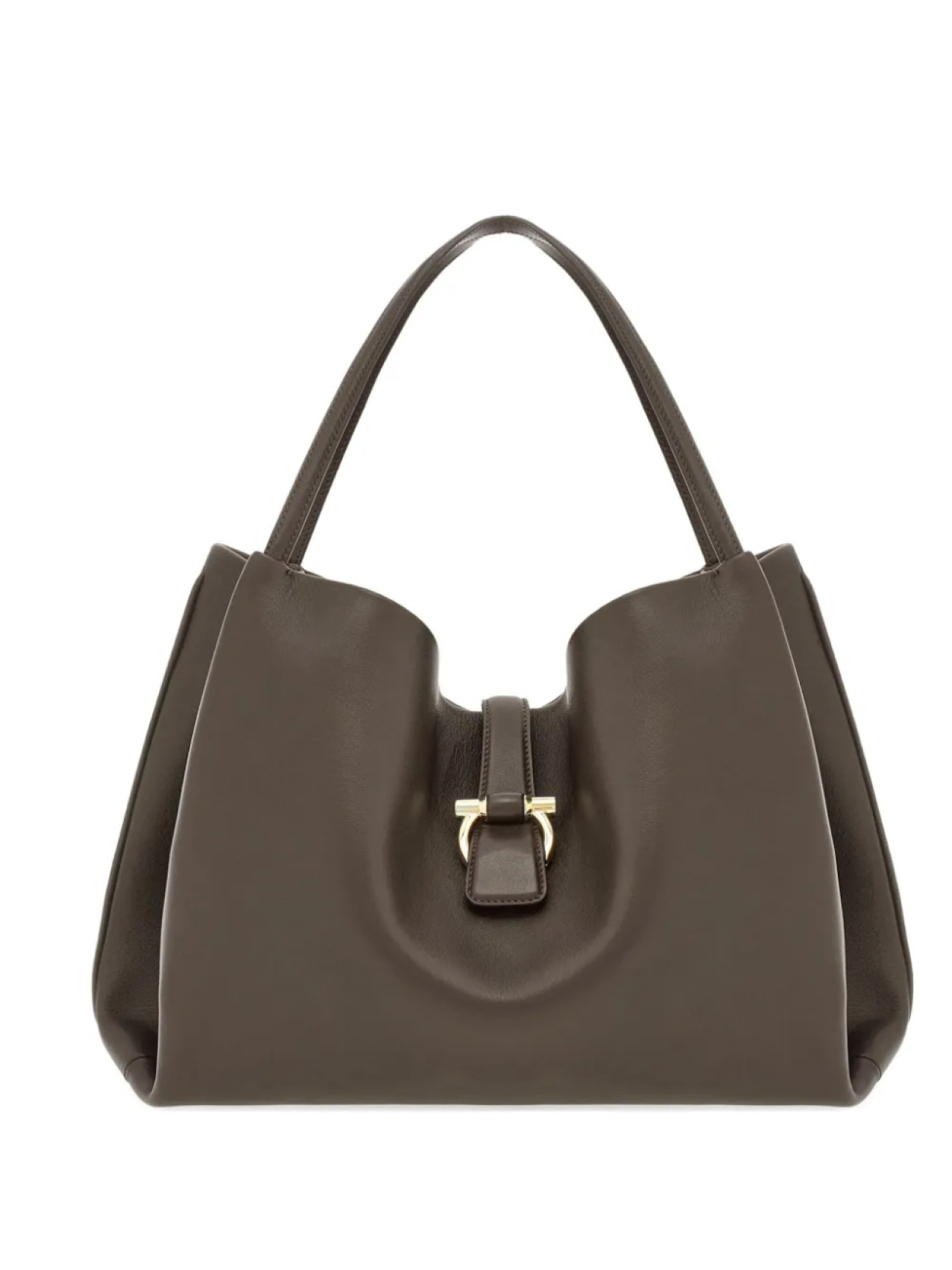 

Ferragamo кожаная сумка-тоут, серый