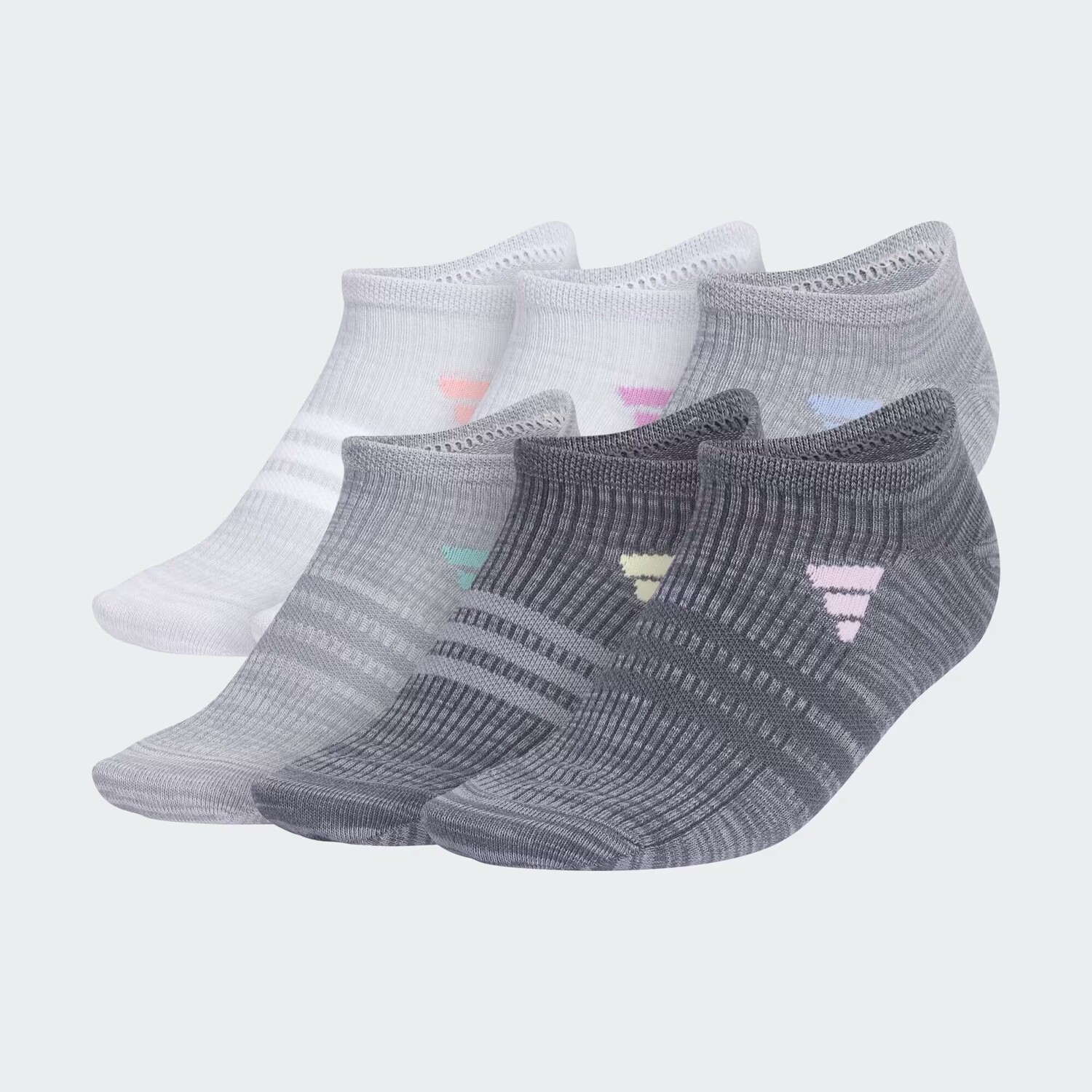 

Комплект из 6 носков-непоказов Superlite 3.0 Adidas, цвет Clear Onix/Semi Pink Spark/Preloved Purple