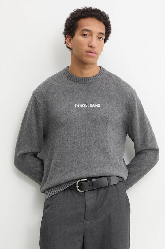 

Хлопковый свитер Guess Jeans, серый