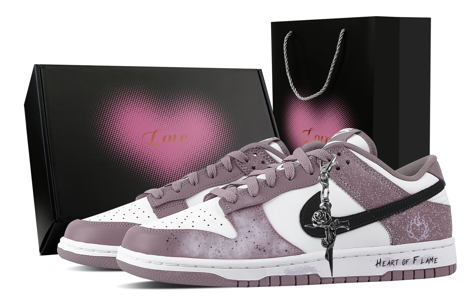 

Dunk Cross Rose, Heart Box устойчивые к истиранию низкие кроссовки для скейтбординга unisex Nike, фиолетовый