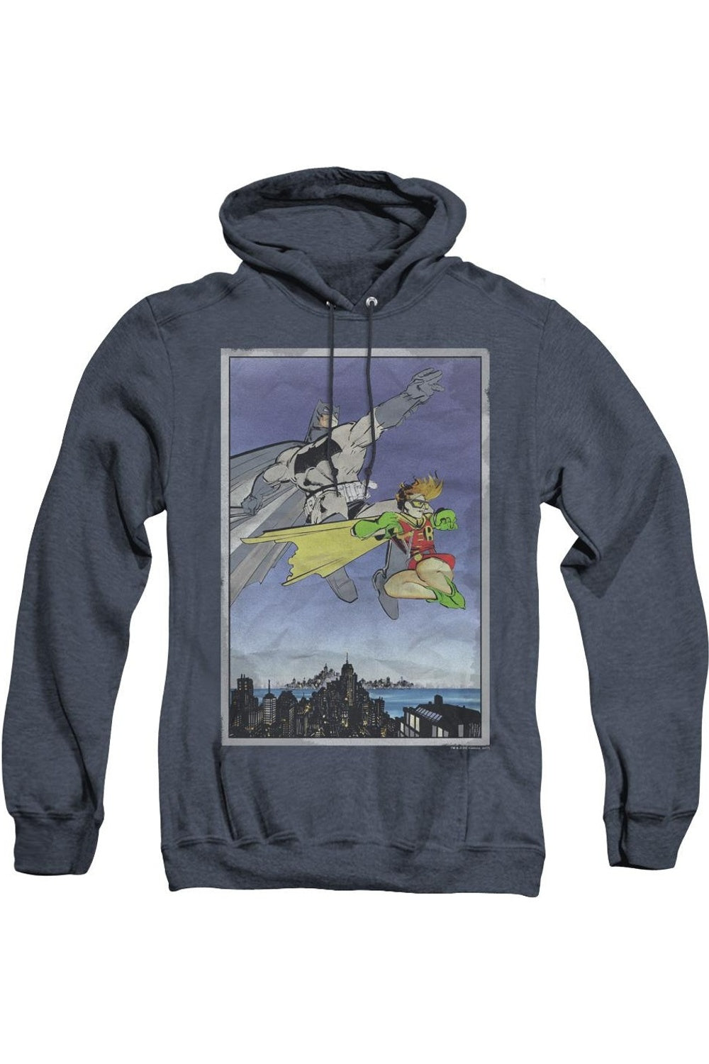 

Batman Dkr Duo Adult Heather Hoodie / Толстовка с капюшоном Gildan, темно-синий