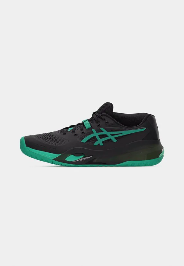 Универсальные теннисные кроссовки с гелевой чувствительностью. Asics, Black/Aurora Green — фото 2