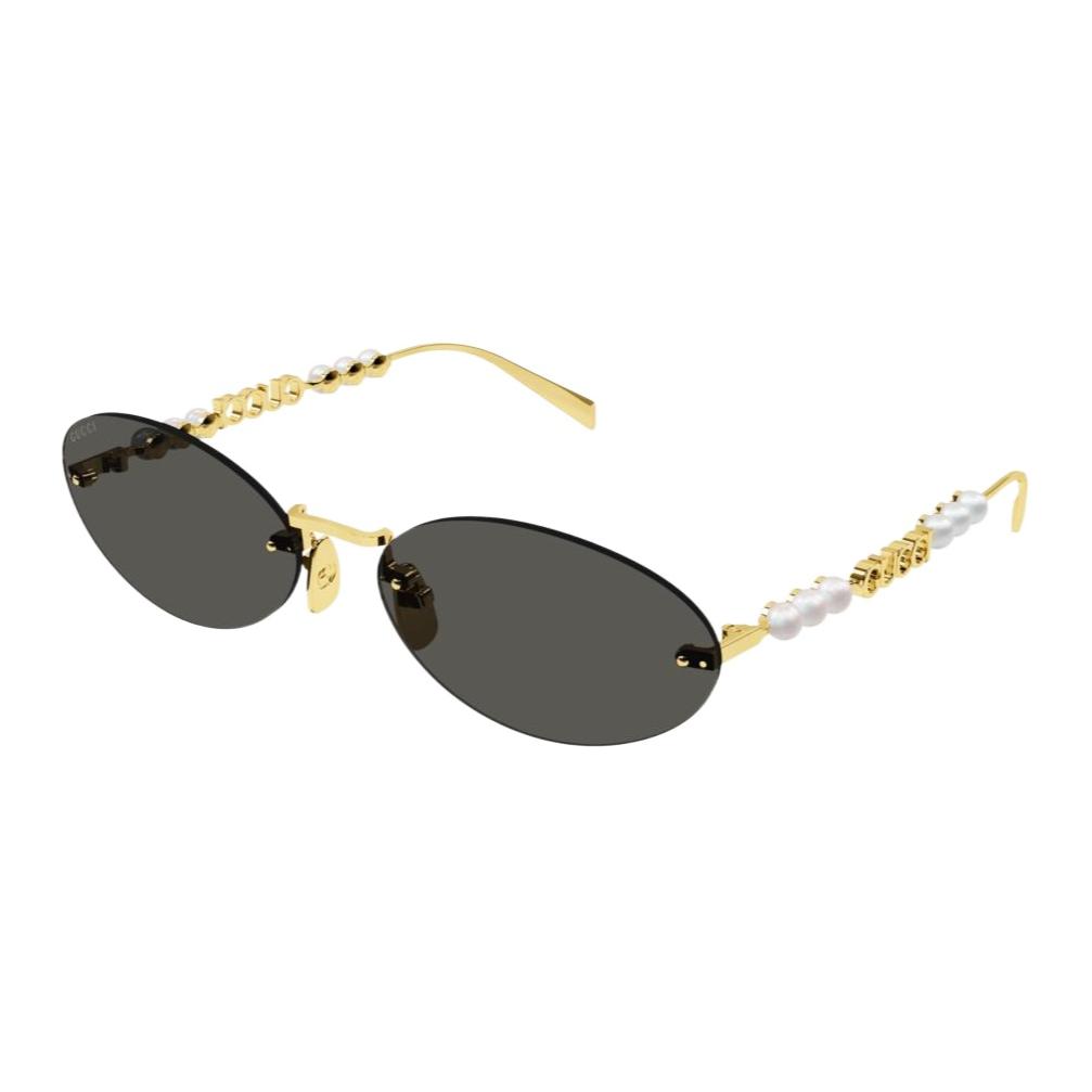 Солнцезащитные очки овальной формы Eyewear Oval Frame GUCCI, золотой — фото 3