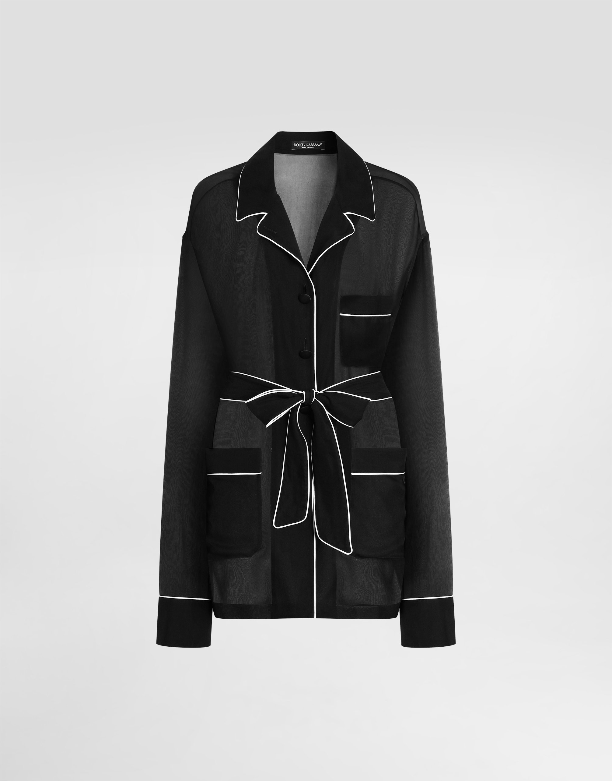 

Шифоновая блузка с декором DOLCE & GABBANA, черный