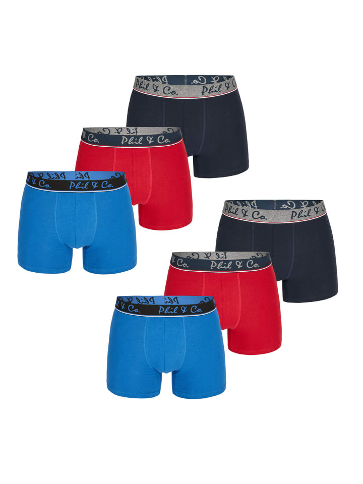 

Трусы боксеры Phil & Co. Berlin Retro Boxer Jersey Core, цвет BlueRedBlack