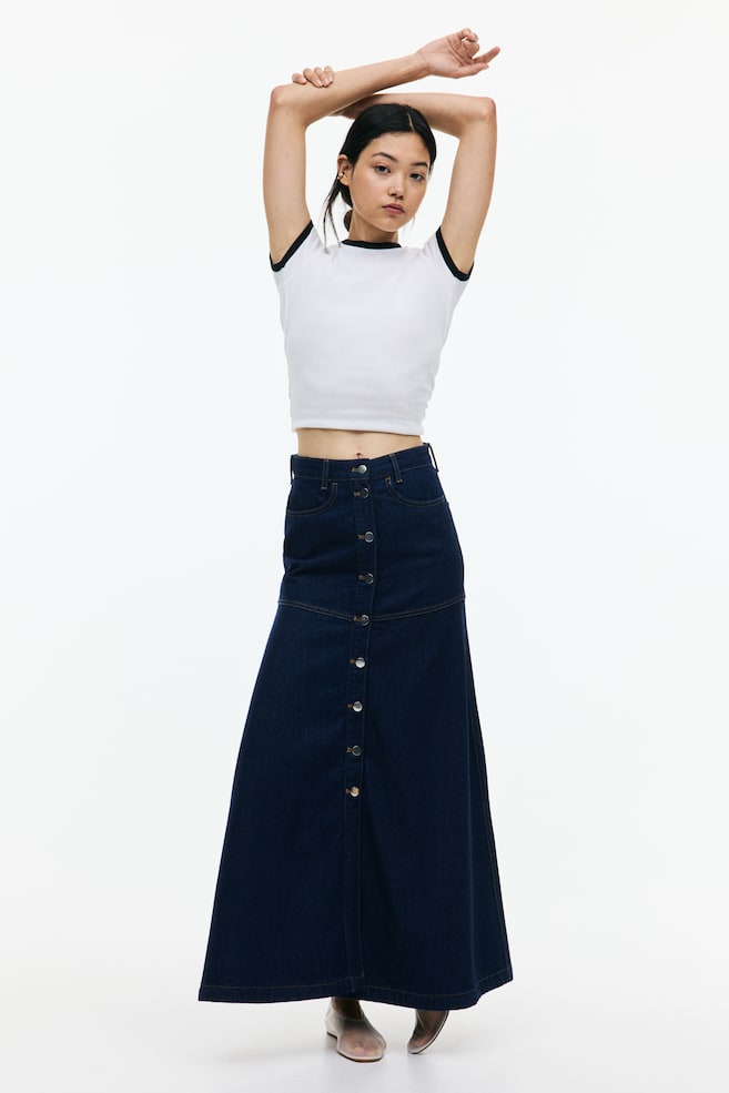 

Юбка джинсовая А-силуэта H&M, синий