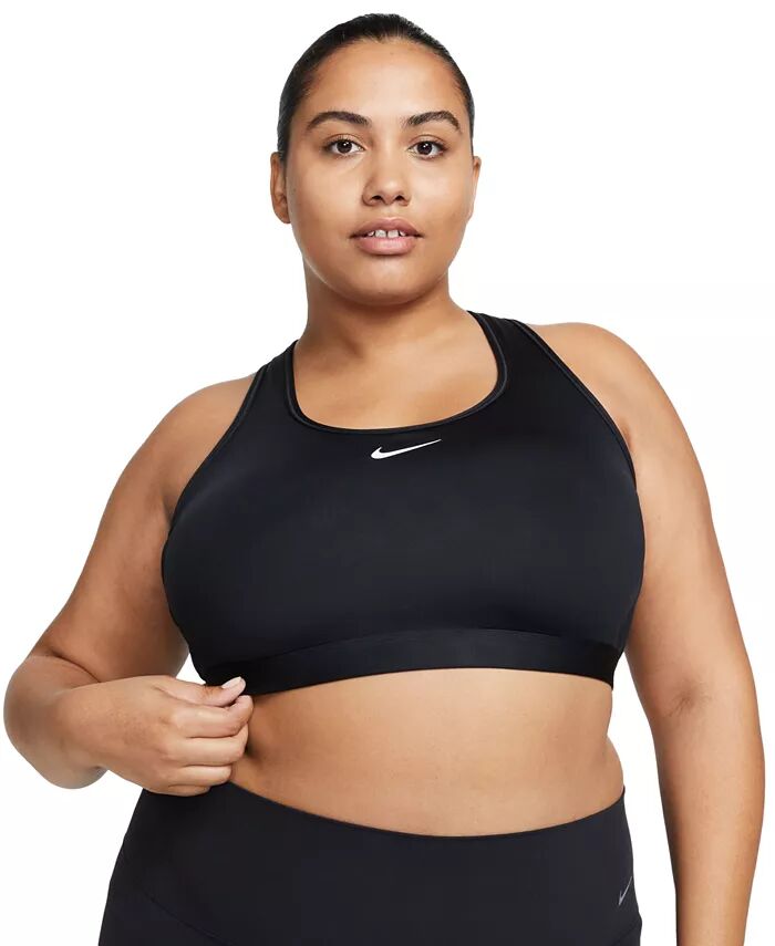

Спортивный бюстгальтер Plus Size Active со средней поддержкой и логотипом Nike, черный