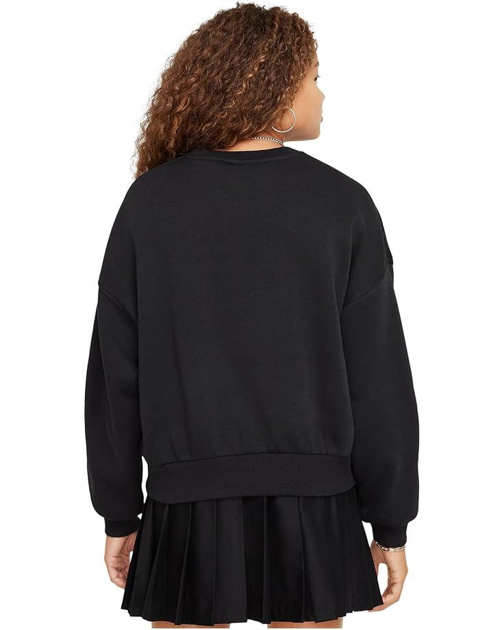 Толстовка Nike Kids Club Fleece Boxy Crew-Neck Sweatshirt, черный/белый — фото 2