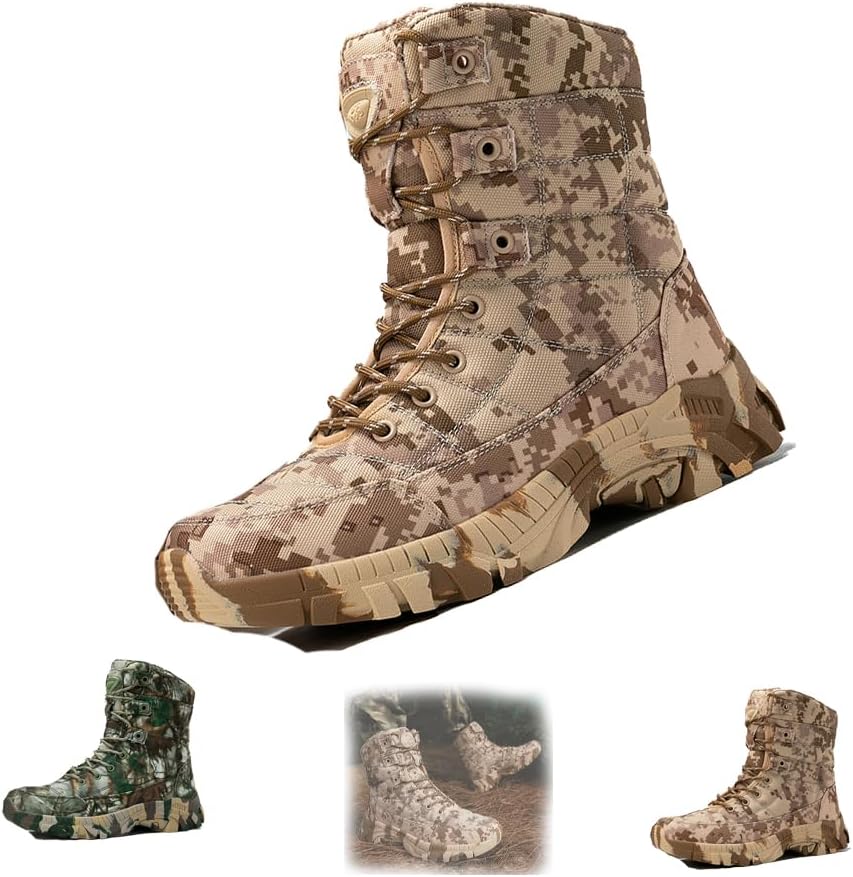 

Мужские водонепроницаемые ботинки, легкие, с нескользящей подошвой, для активного отдыха и походов, повседневные, дышащие, высокие тактические военные ботинки, ортопедическая обувь для ходьбы Generic, Sand-c 11.5-12