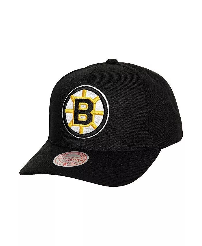 

Мужская черная регулируемая кепка Boston Bruins Team Ground Pro Mitchell & Ness, черный