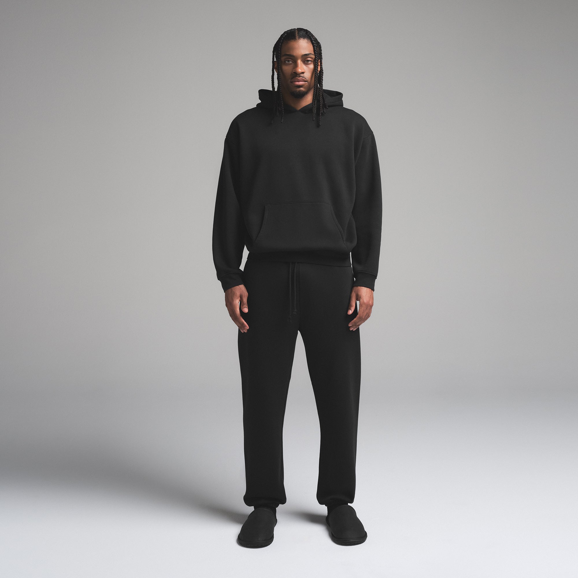 

Мужская свободная толстовка с капюшоном SKIMS, цвет washed onyx
