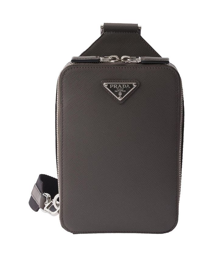 

Сумка Brique из кожи Saffiano Prada, серый