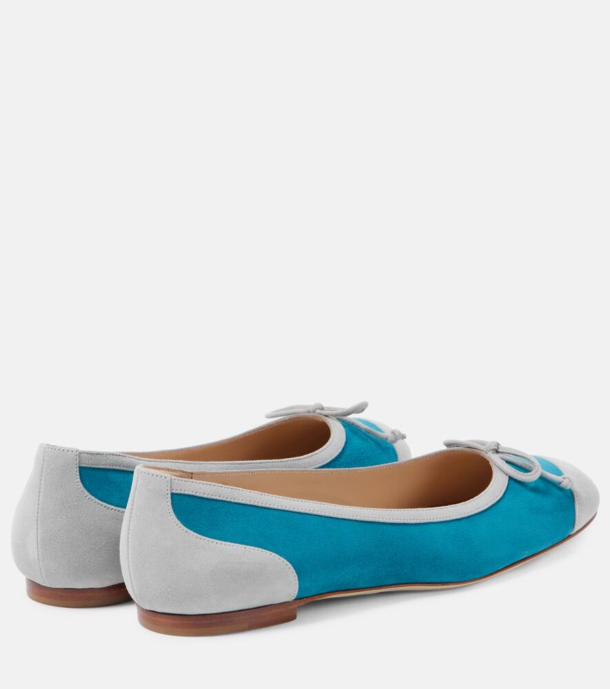 Балетки Capbal из замши Manolo Blahnik, 0515 Lgry/4018 Dblu — фото 2