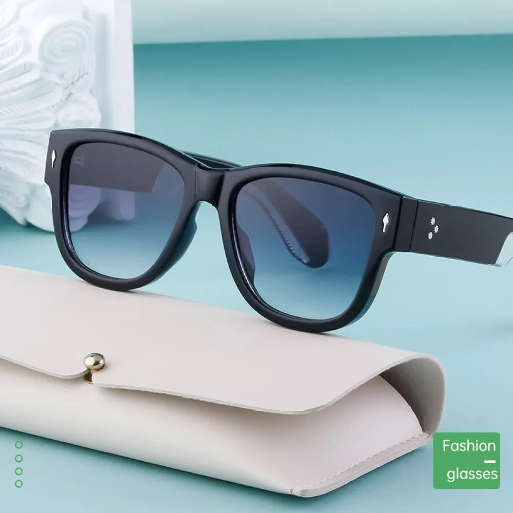 

Солнцезащитные очки с крупной оправой для женщин, модель 2027, с заклепками, для мужчин, для активного отдыха, защита от ультрафиолета UV400, синие MTZJH, One Color