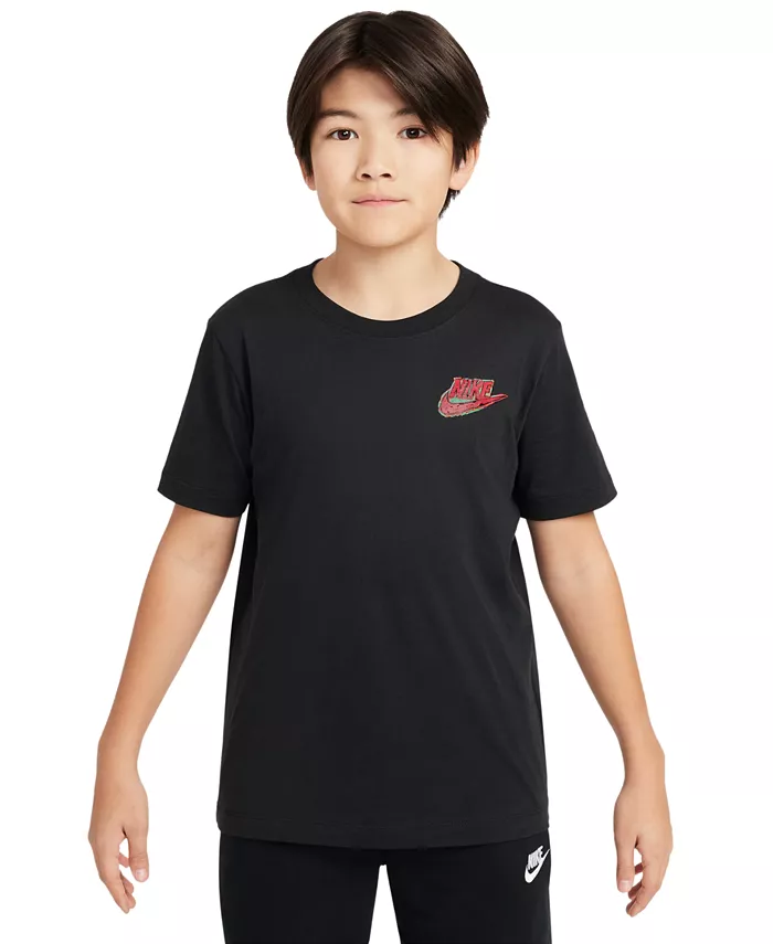 

Футболка Sportswear Big Boys из хлопка с графическим логотипом Nike, черный