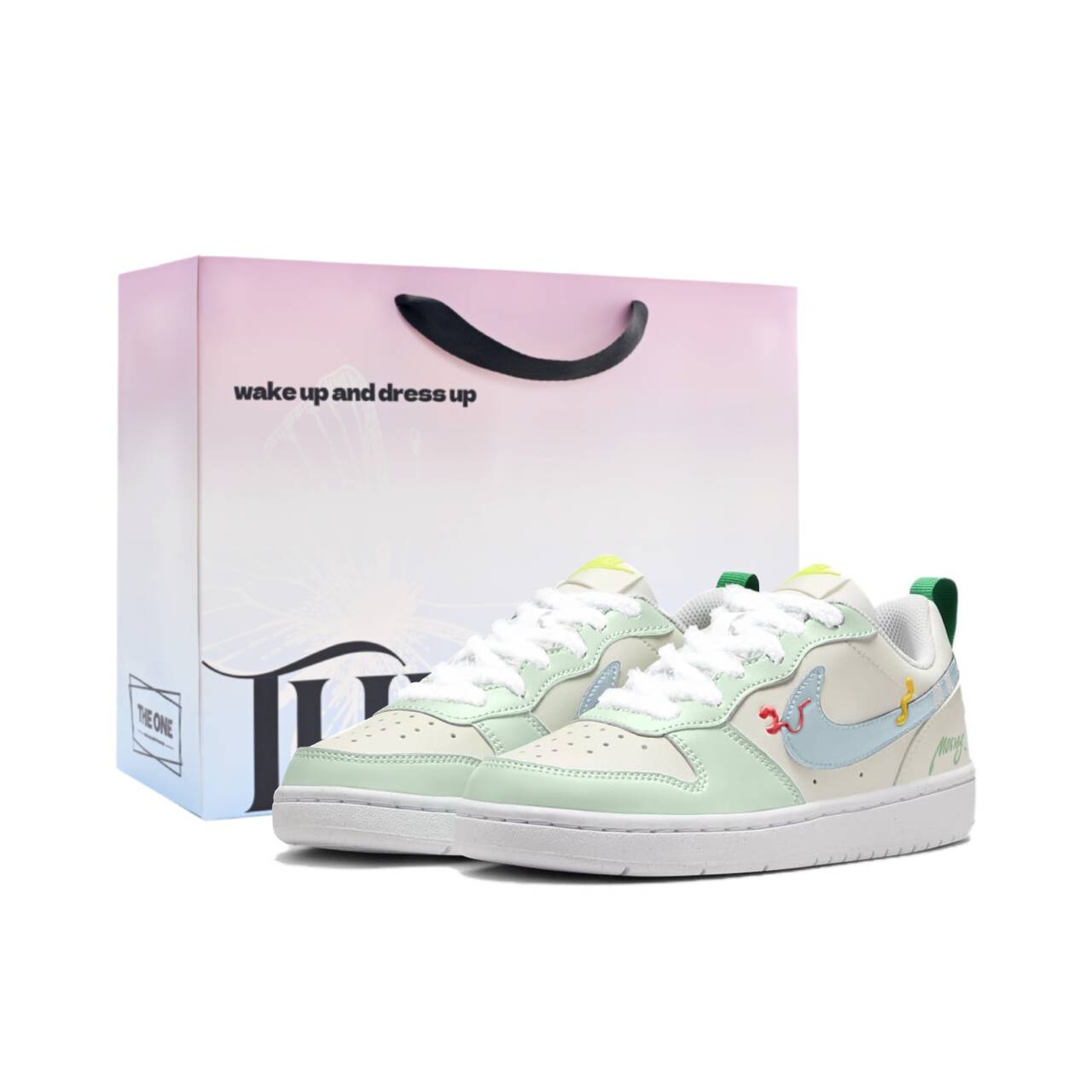 

Nike Скользящие низкие детские скейтбординг кроссовки Court Borough Quenching Pine Green Green Unisex