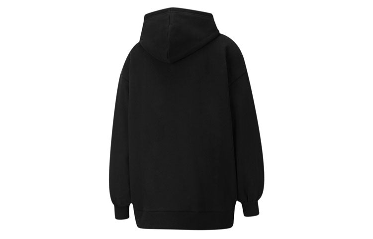 Толстовка (WMNS) PUMA Classics Oversized Logo Printing Hoodie Black 530280-01 — фото 2