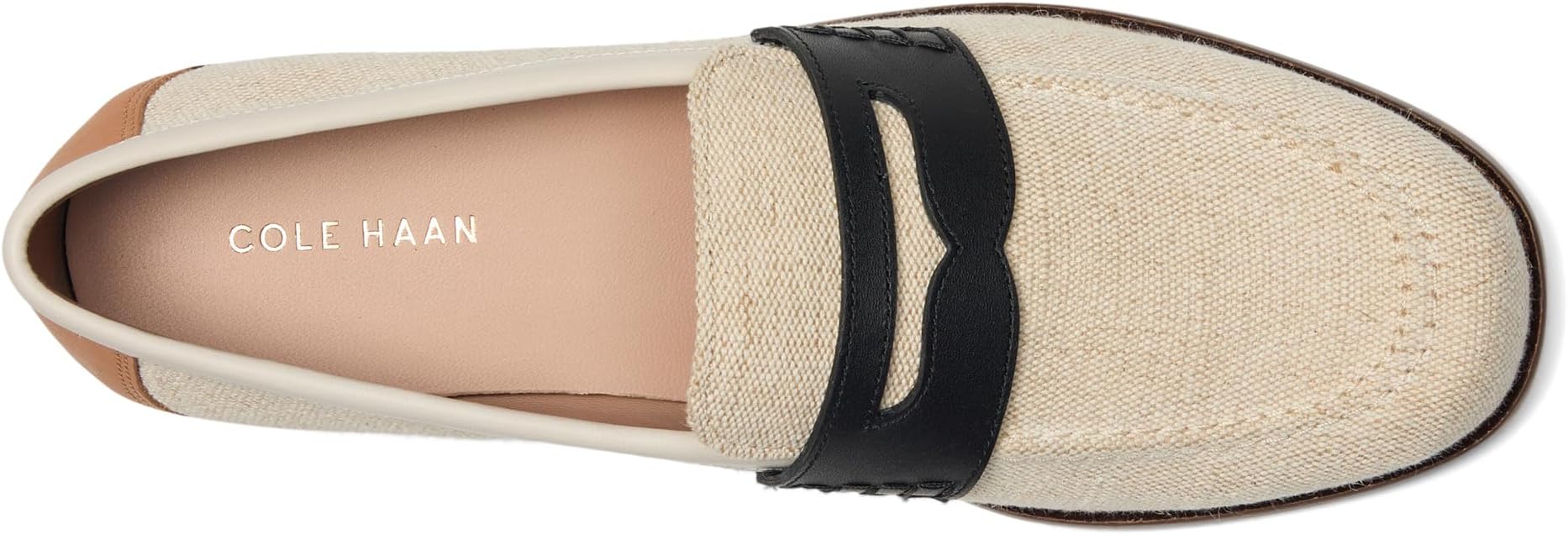 Лоферы Cole Haan Lana Lux Penny Loafers Remastered, Canvas/Black/IvroySee Less — фото 2