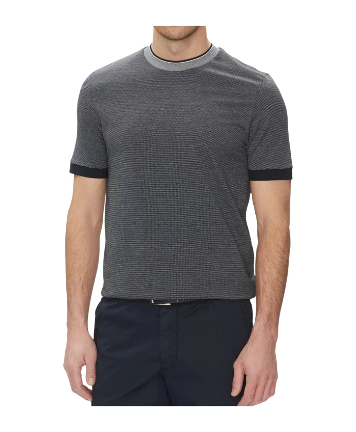 

Синяя облегающая футболка с контрастным воротником Hugo, синий