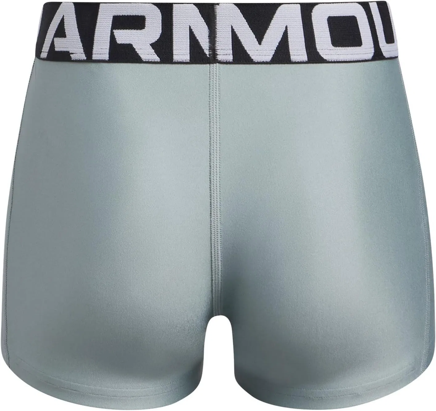 Короткие шорты Under Armour Girls' HeatGear Shorty, (348) Silica Green//White — фото 2