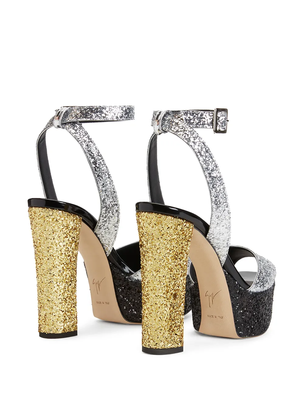Босоножки Betty 140 с блестками Giuseppe Zanotti, серебяный — фото 3