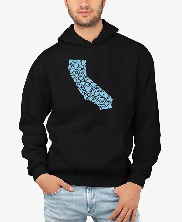 

Мужская толстовка с капюшоном California Hearts Word Art LA Pop Art, черный
