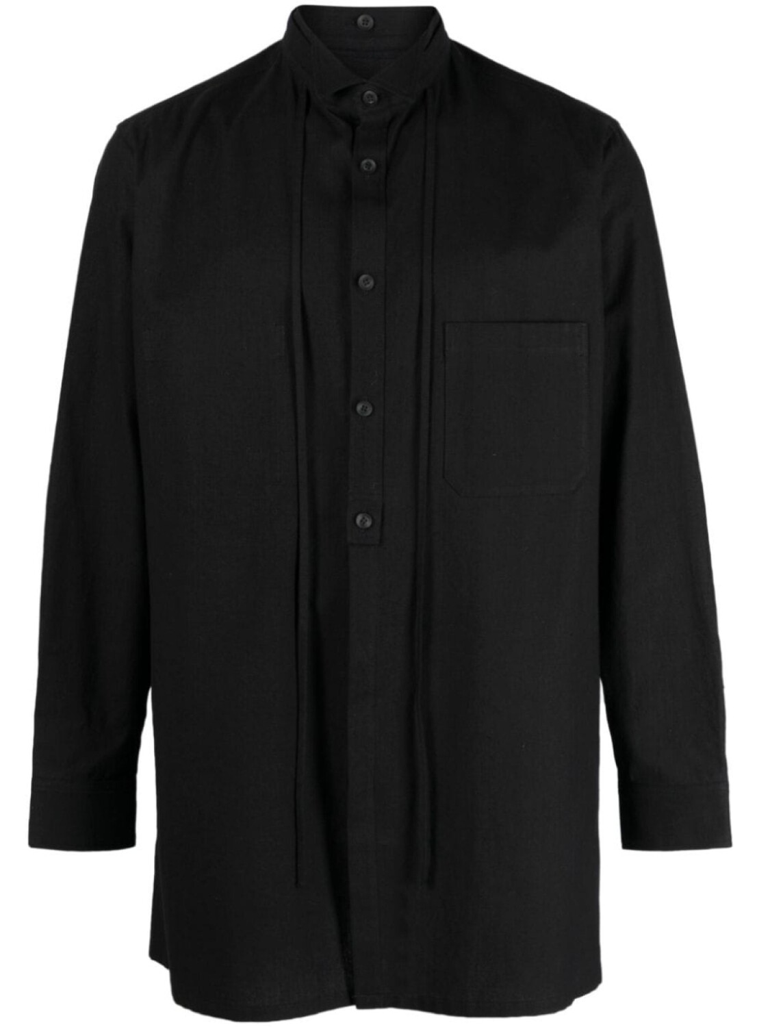 

Yohji Yamamoto рубашка с косым воротником, черный