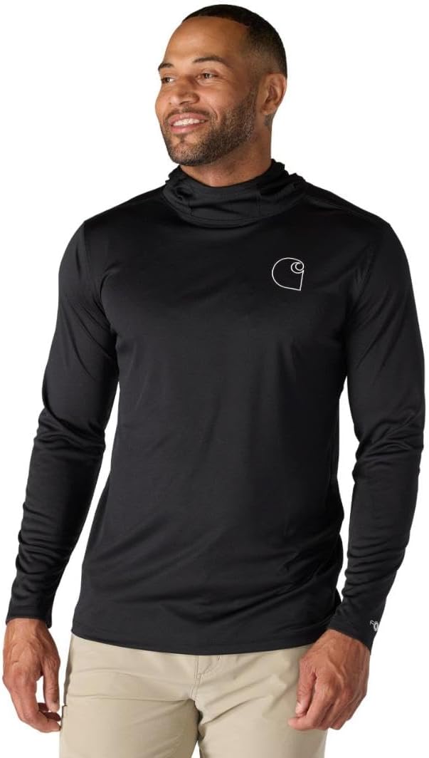 

Легкая мужская футболка Carhartt Force Sun Defender с длинными рукавами и капюшоном, с графическим логотипом, Black, Черный, Легкая мужская футболка Carhartt Force Sun Defender с длинными рукавами и капюшоном, с графическим логотипом, Black