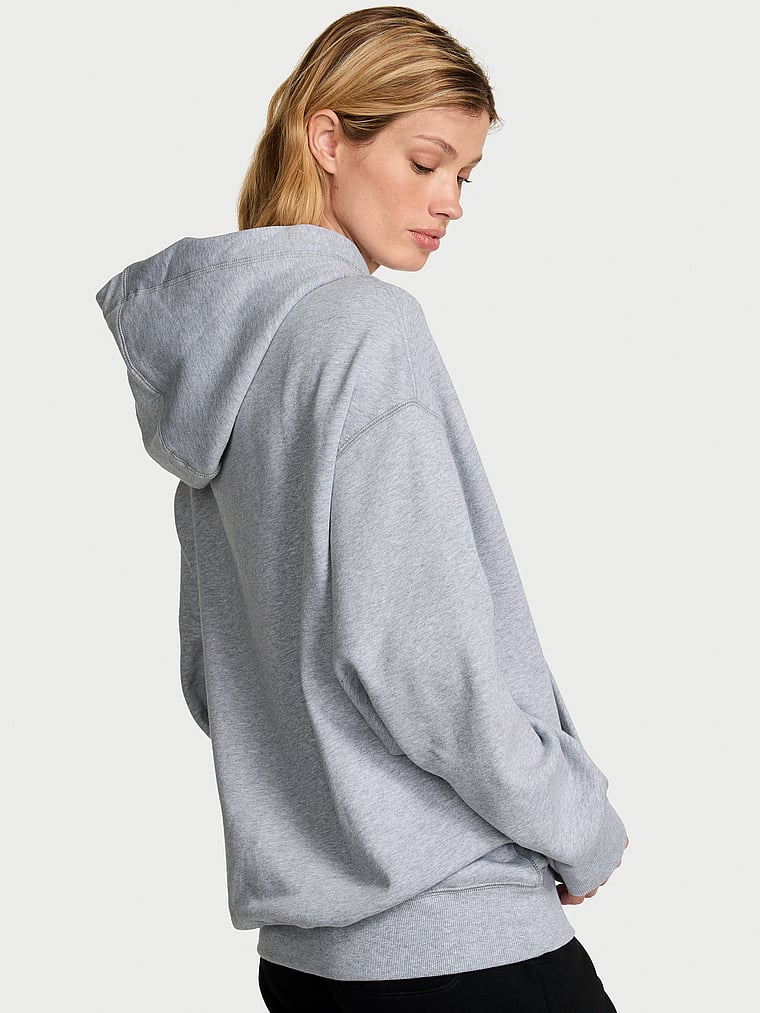 Худи с капюшоном Victoria's Secret Angel Essentials Iconic Fleece Relaxed, серый — фото 3