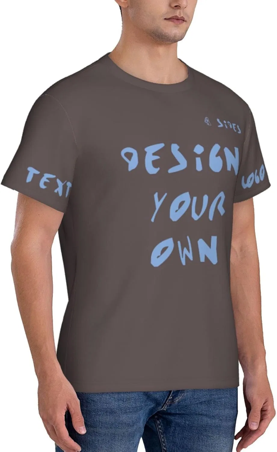 Футболка с принтом, Custom, кофе — фото 3