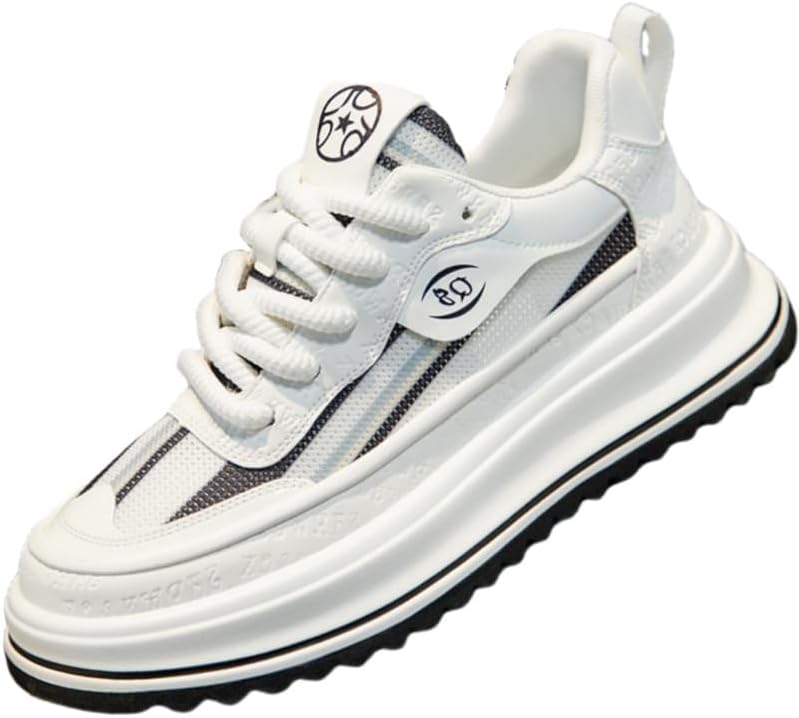 

Мужские модные кроссовки с цветными вставками, толстой подошвой, противоскользящие, износостойкие и с мягкой подошвой для повседневного использования на улице Clolinde, белый/черный