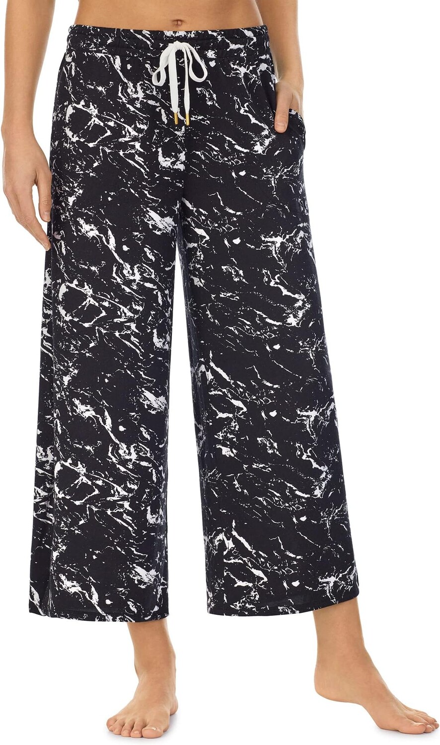 

Пижамные брюки Donna Karan Crop Sleep Pants, цвет Black Marble