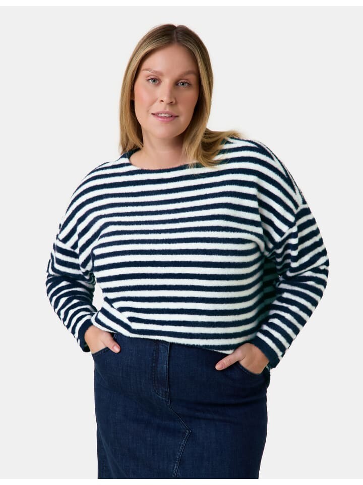 

Пуловер SAMOON Pullover Langarm Rundhals, цвет Dark Lake Blue Ringel