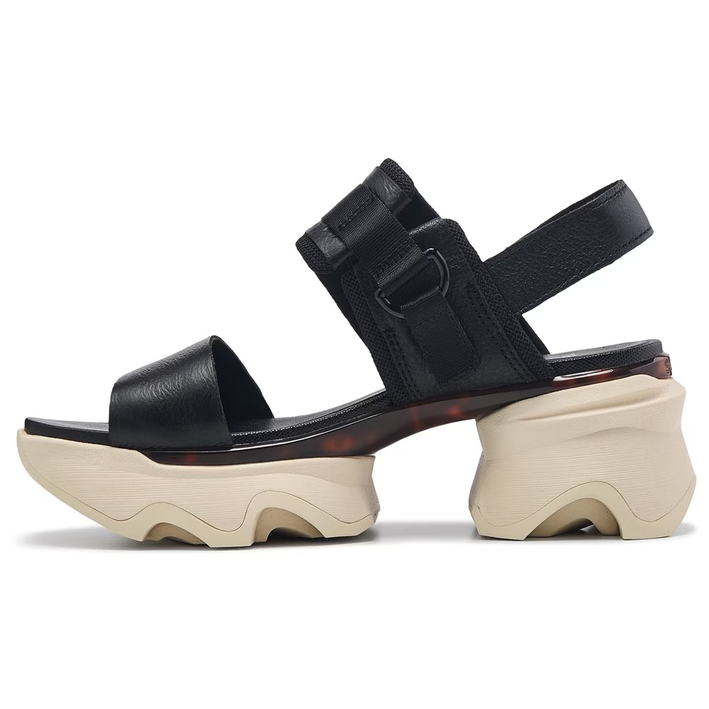 Босоножки Sorel с ремешком на заднике и каблуком Kinetic impact, black/chalk — фото 3