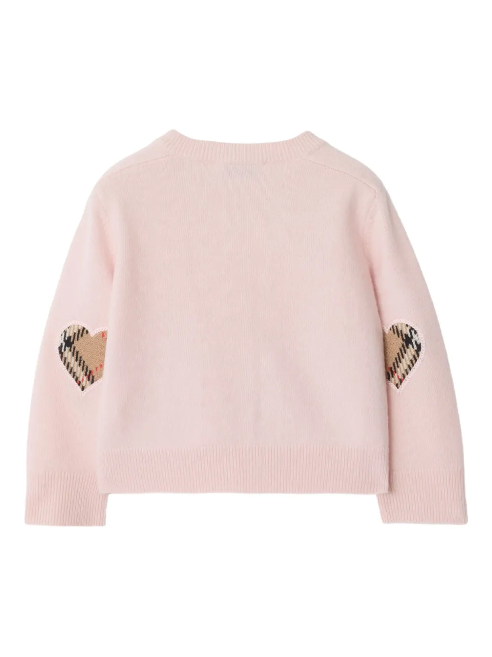 Кардиган с нашивками в клетку Burberry Kids, розовый — фото 2