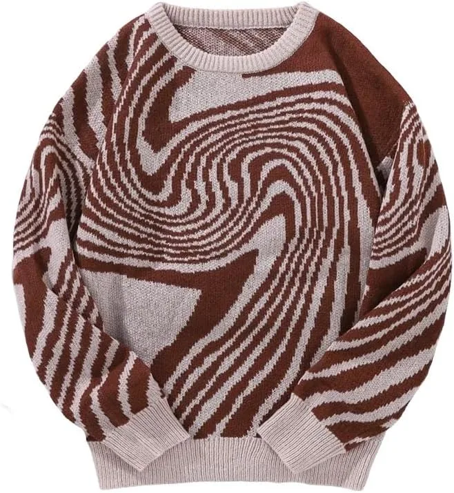 

Мужской свитер с фактурным узором и контрастными вставками