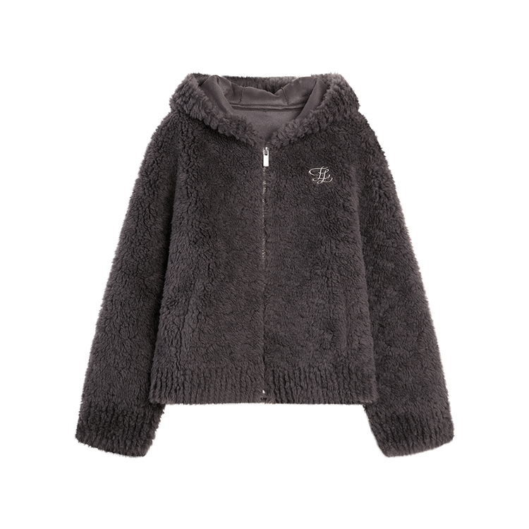 

ELLE Вельветовая куртка женская черная с капюшоном Moderate